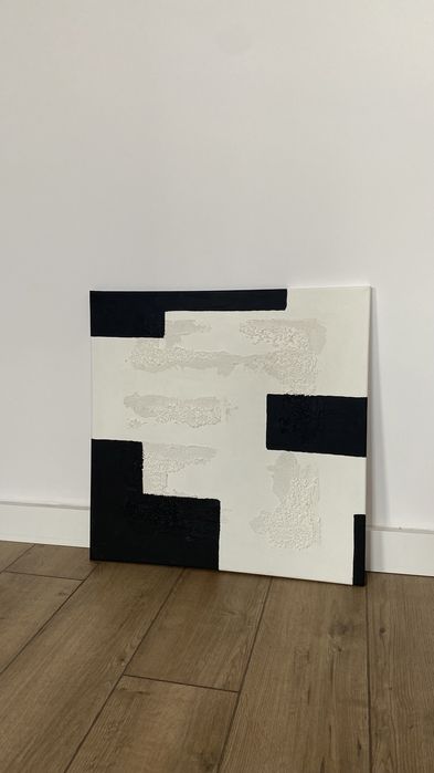 Obraz strukturalny teksturowany minimalizm abstrakcyjny do salonu boho