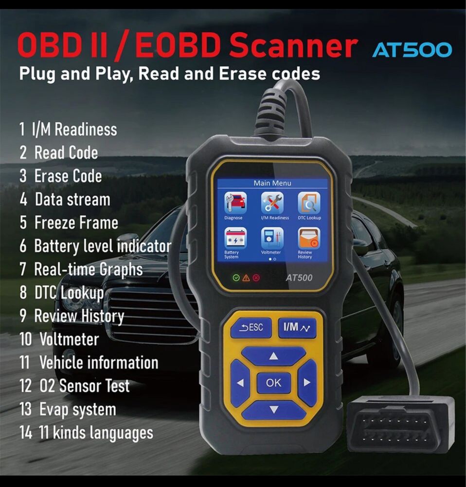 Діагностичний сканер OBD АТ500