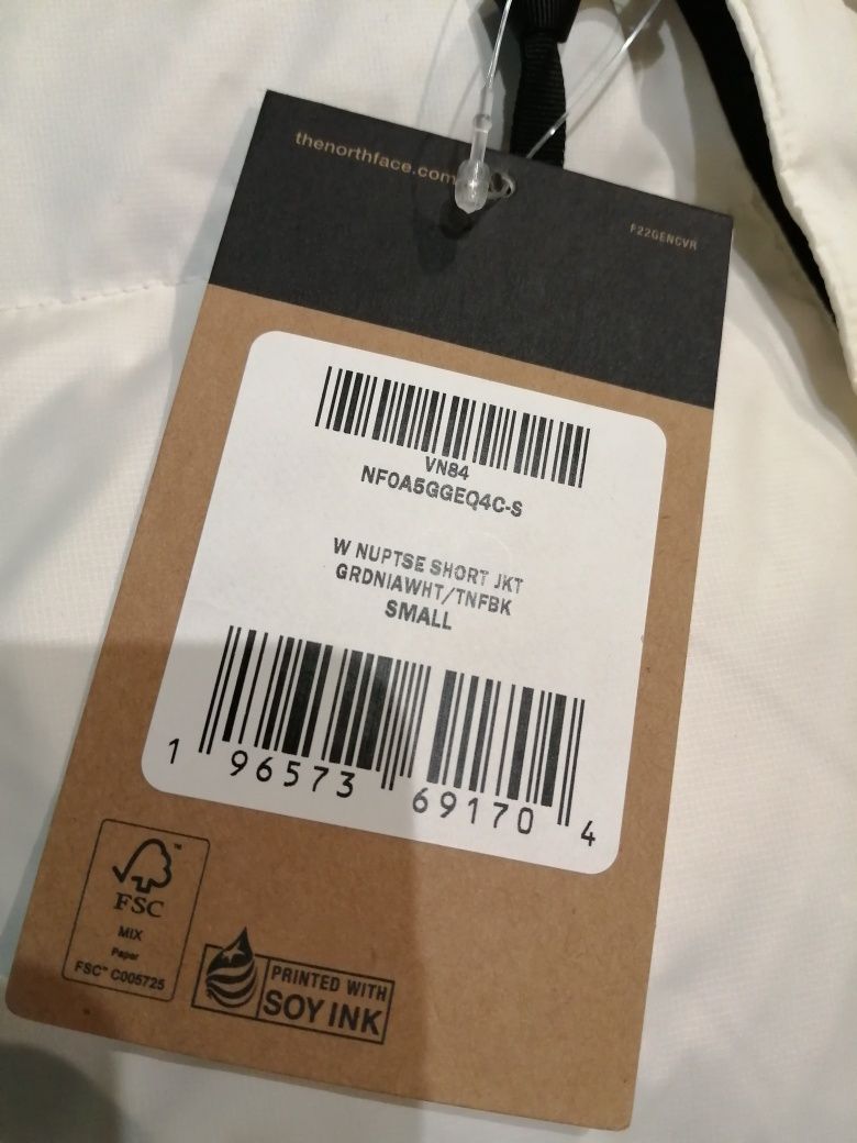 The North Face Krótka Przejściowa Damska kurtka NUPTSE biała rozmiar S