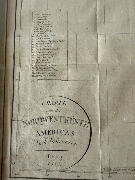 Antyczna Mapa Rycina 1818 Północno-Zachodnie Wybrzeże Ameryki Unikat