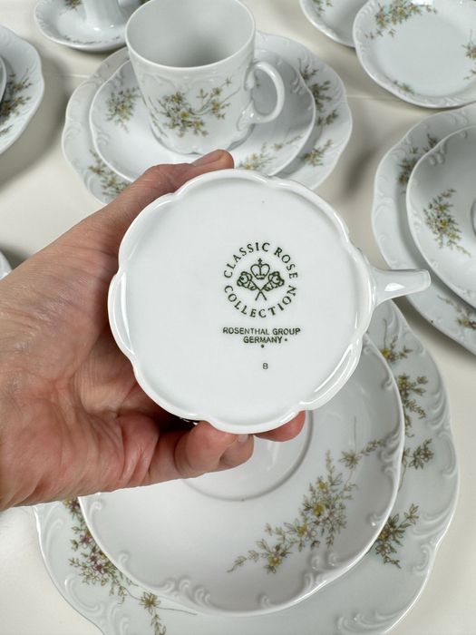 Duży serwis Rosenthal Monbijou Kwiaty - kawa herbata