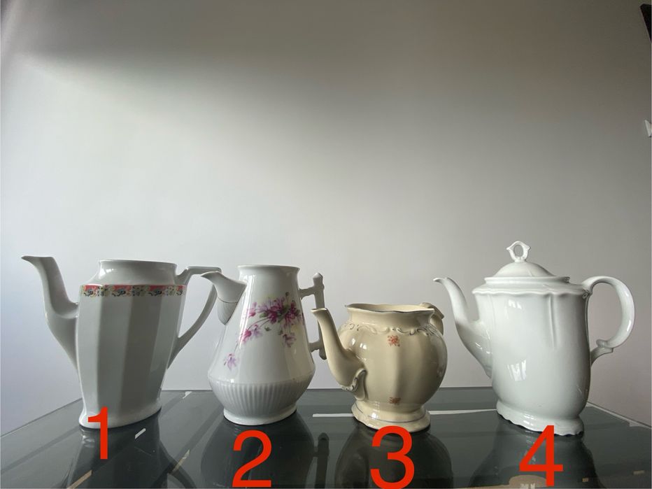 Dzbanki i kufle porcelanowe Tułowice, Gerz, Mirostowice PRL, vintage