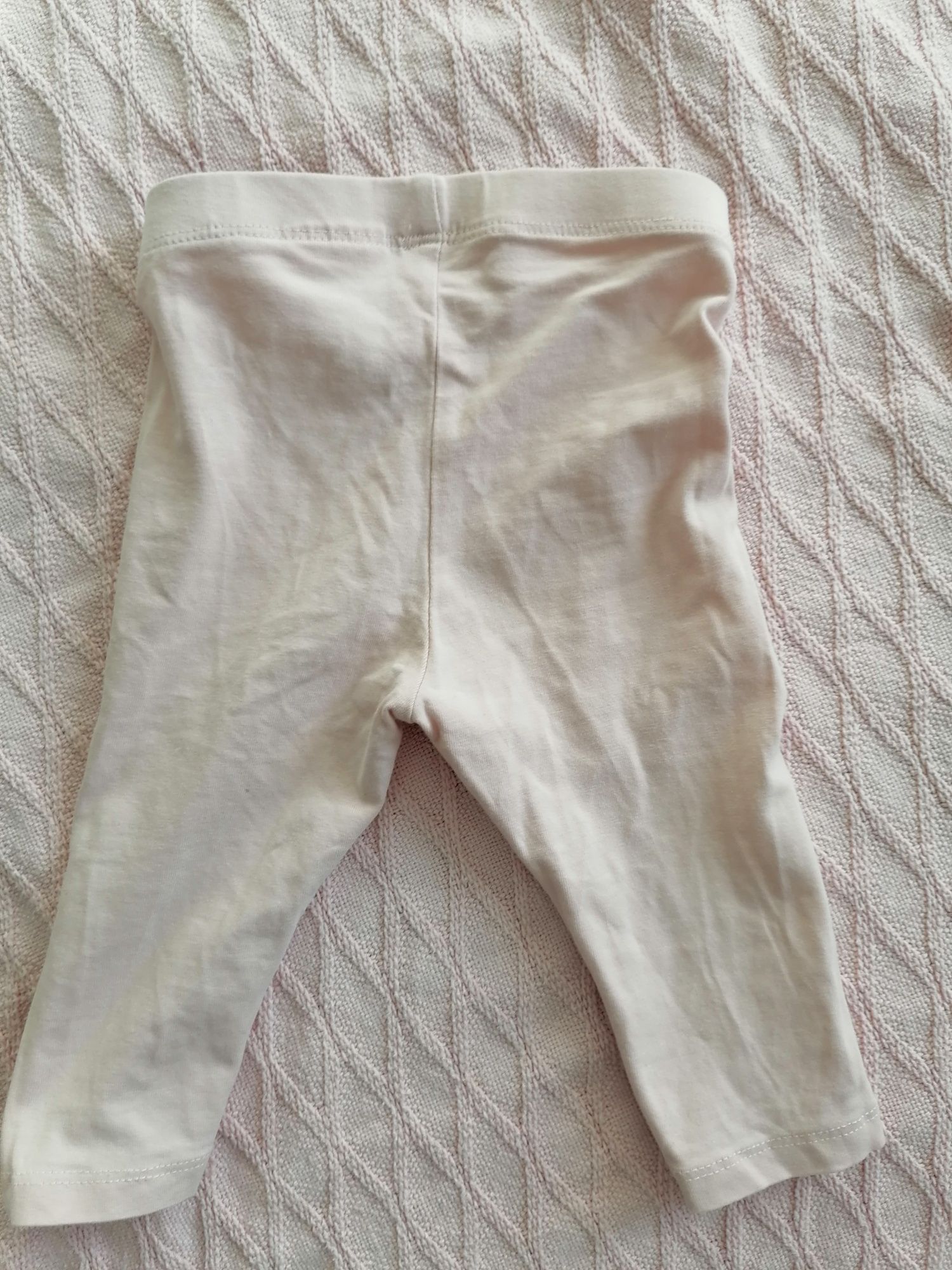 Legginsy spodnie różowe H&M 68 bawełna