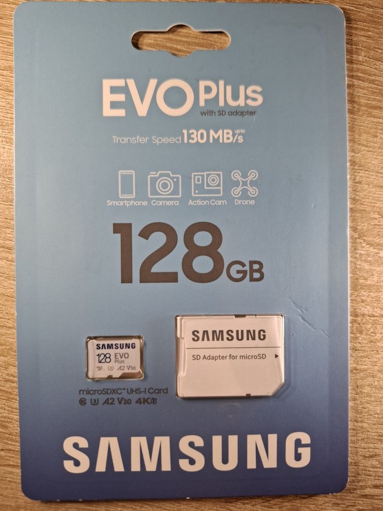 Карта пам'яті SamsungEvoPlusmicroSDXC128GBUHS-I U3V30A2+адаптер