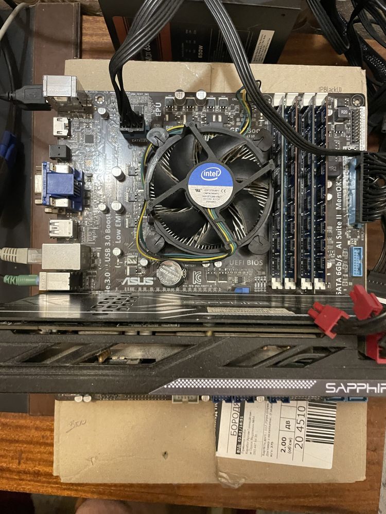 E3-1270v2, P8h77-m,16gb ddr3 основа для пк+відеокарта