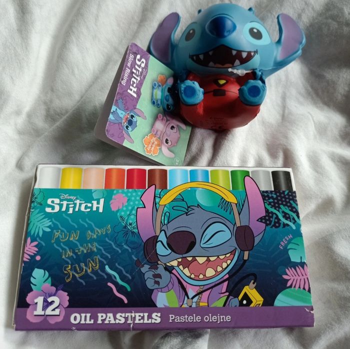 Pastele olejne 12szt+gniotek STITCH