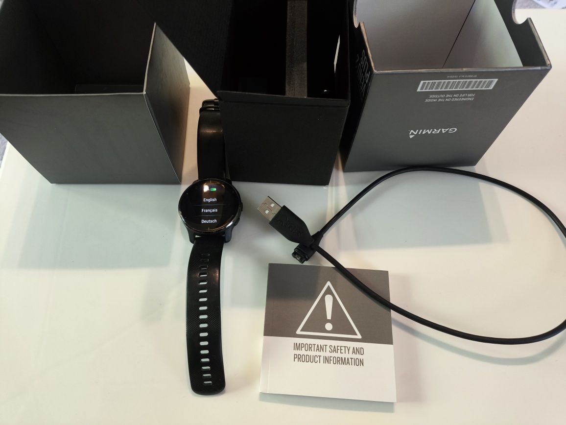 Smartwach Garmin Venu 2 plus, czarny, opakowanie, ładowarka, instrukcj