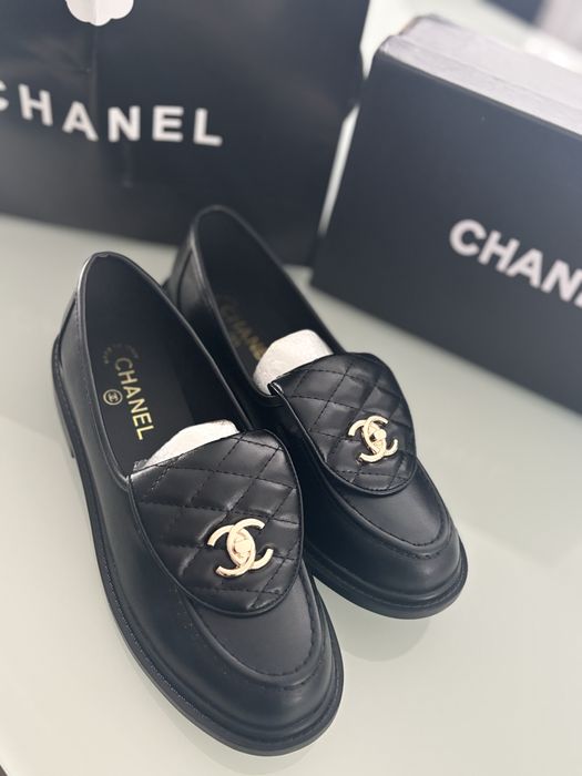 Chanel mokasyny botki czarne pikowane roz.39/40