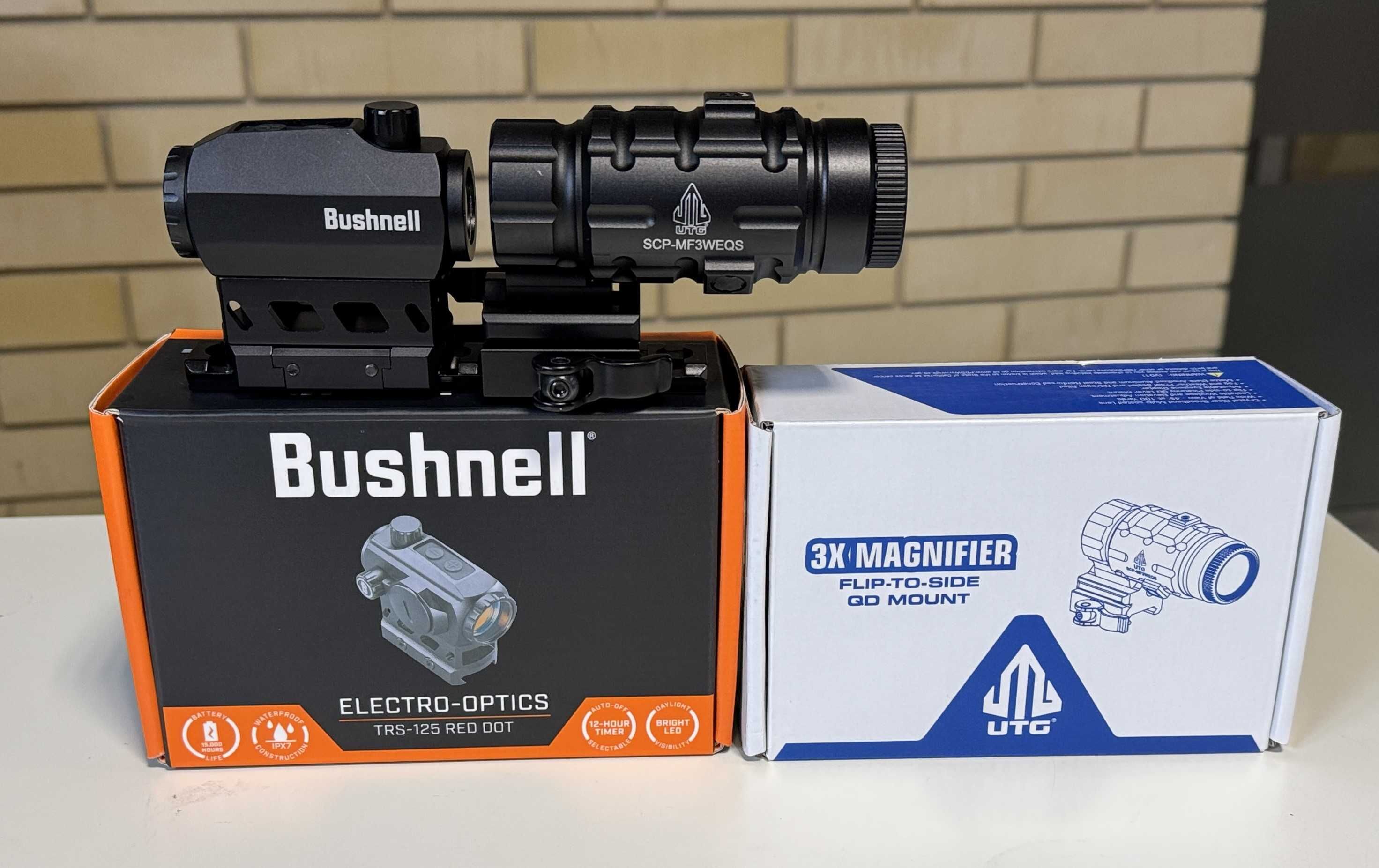 Комплект Bushnell Коллиматор TRS-125+Магнифер Leapers UTG 3X25