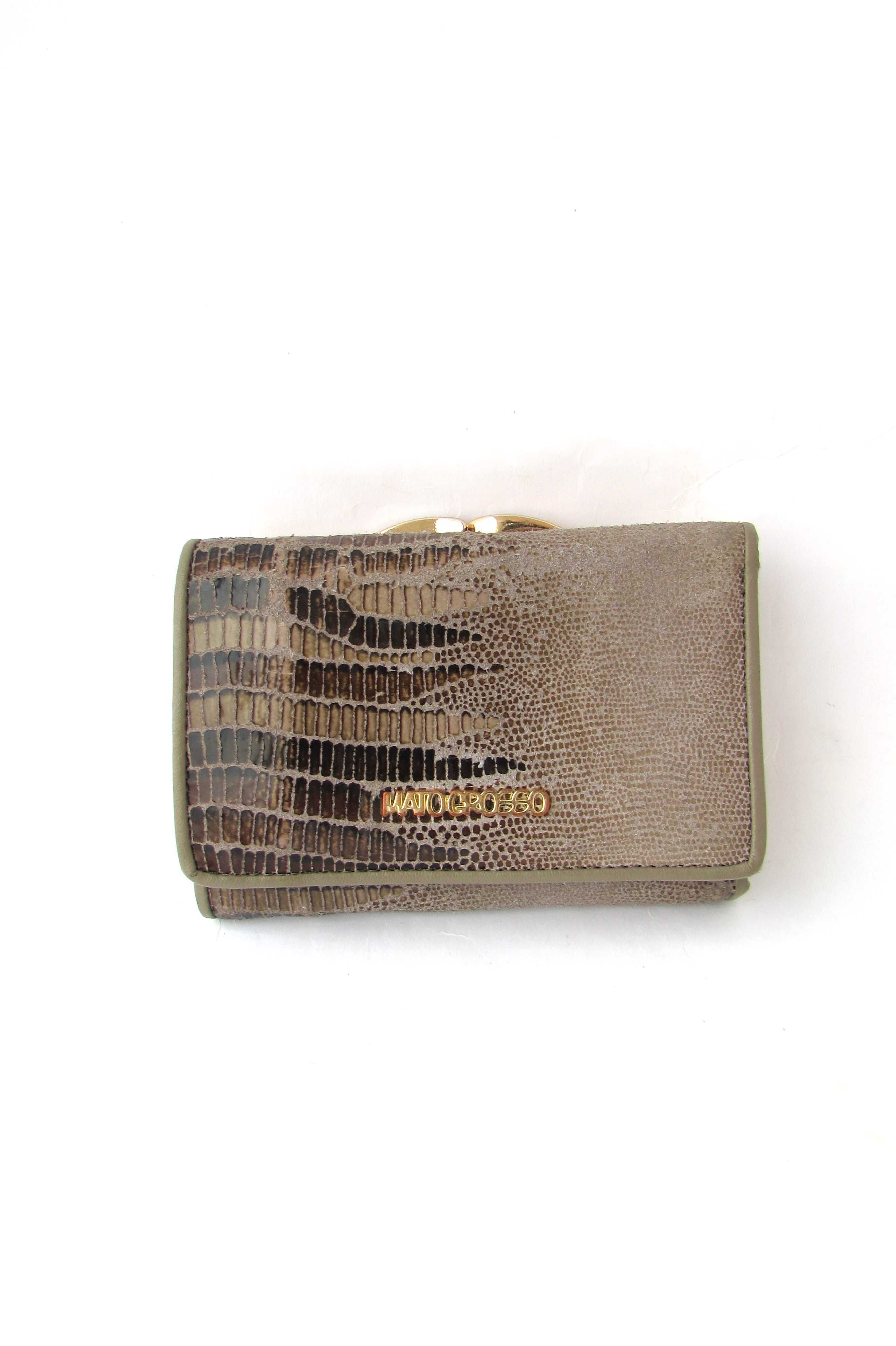 MATOGROSSO skórzany portfel wężowa skóra RFID