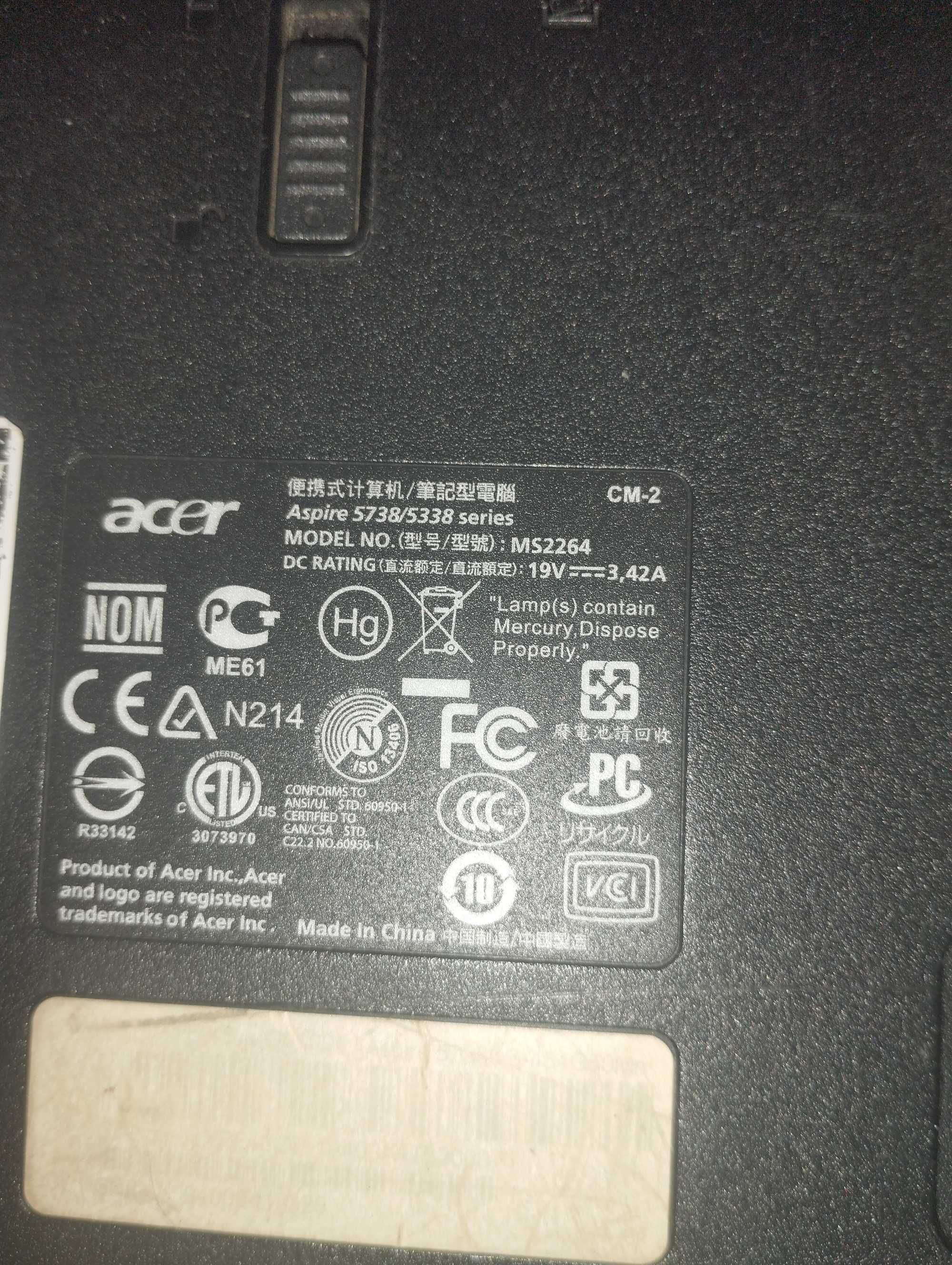 Ноутбук Acer Aspire 5738/5338 4гб-ОЗУ  500гб-Ж.Д..