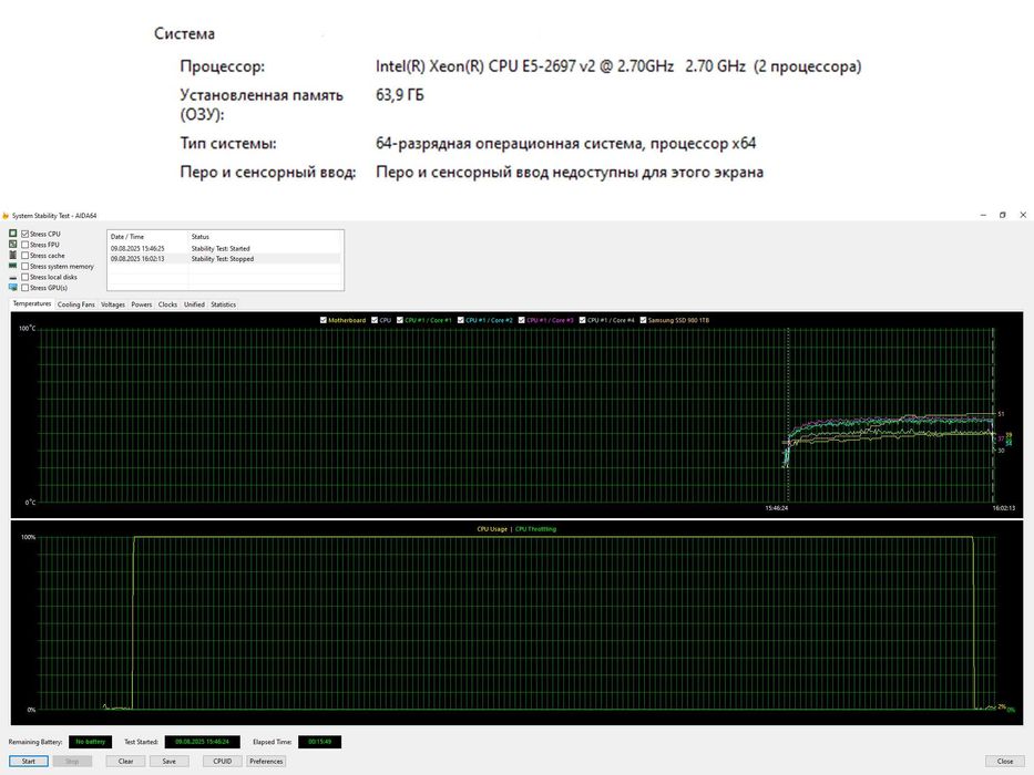 Комплект X79-Server + 2 x Xeon E5-2697v2 + 64 GB RAM + Кулер, LGA 2011