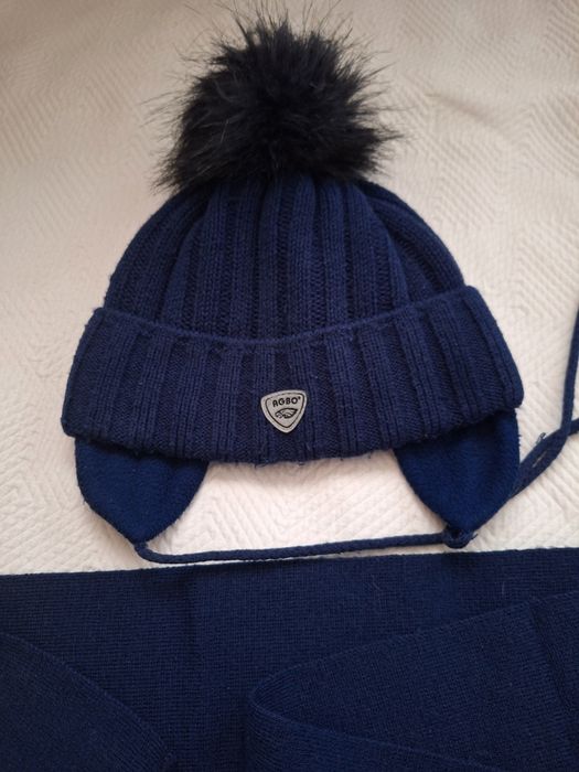 Шапка детская для мальчика, зимовий комплект для хлопчика , шарф Agbo