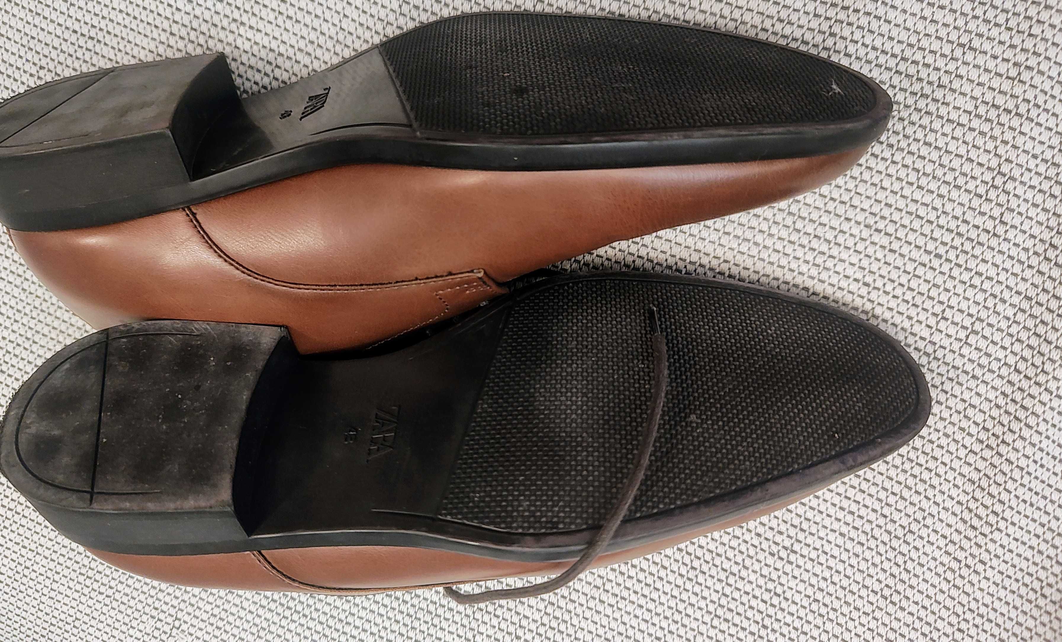 Skórzane buty Zara, rozmiar 43 – stan idealny!