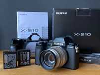 Fujifilm X-S10 + 2 Baterie + Silikonowe etui + Muszla oczna