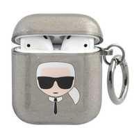 Etui Karl Lagerfeld AirPods 1/2 Czarny Glitter Becka magnesowa