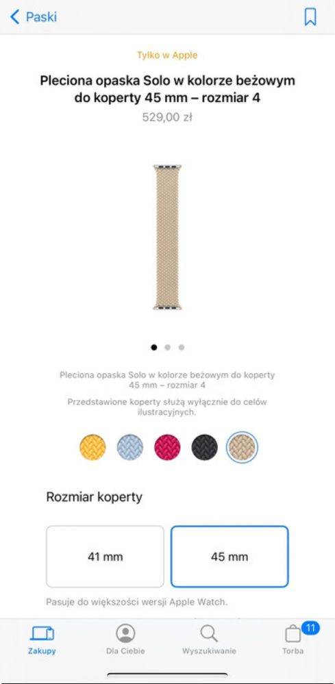 Pasek dla Apple Watch 45mm