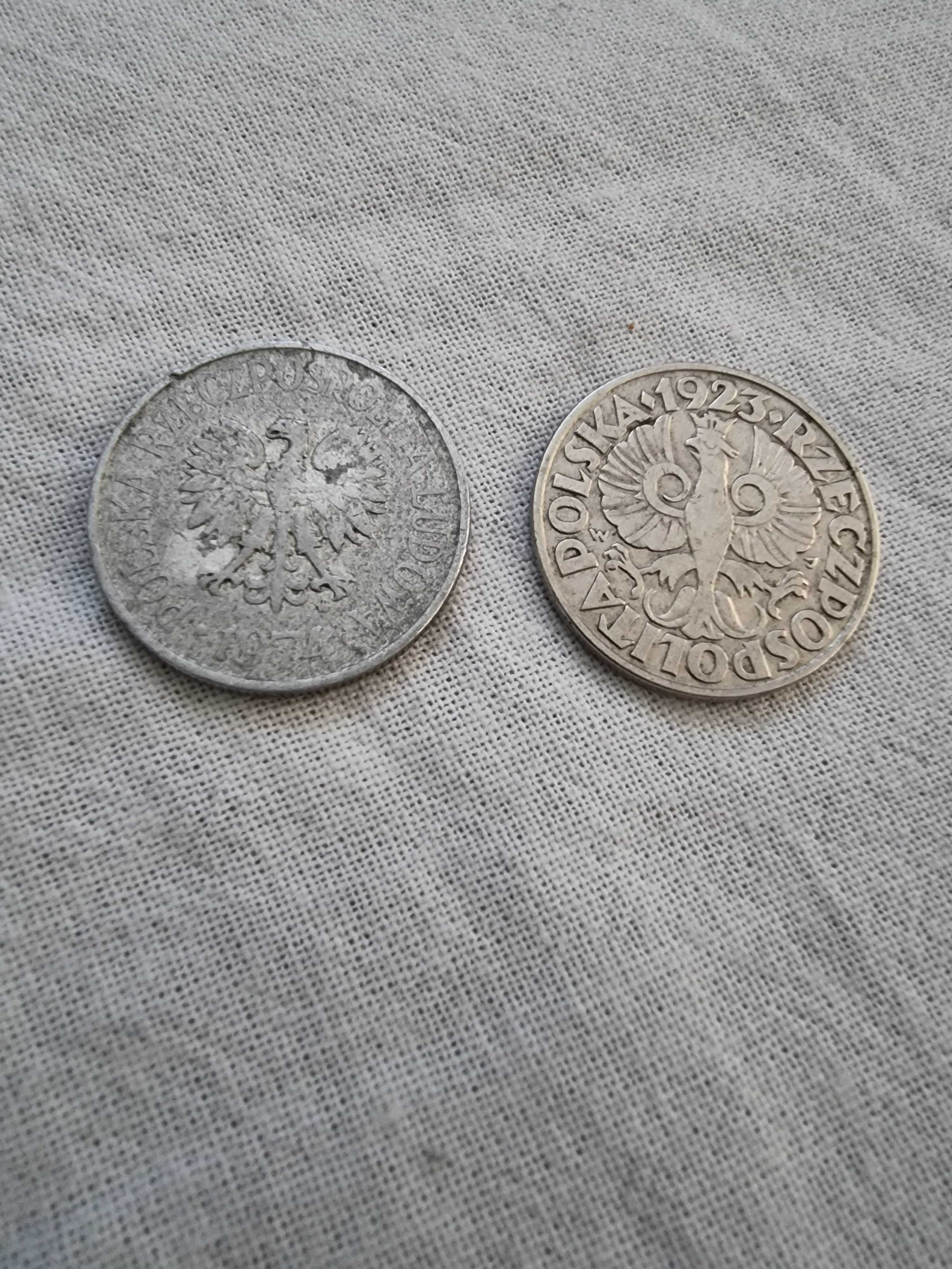 2x 50gr groszy 1923 rok i 1974 rok