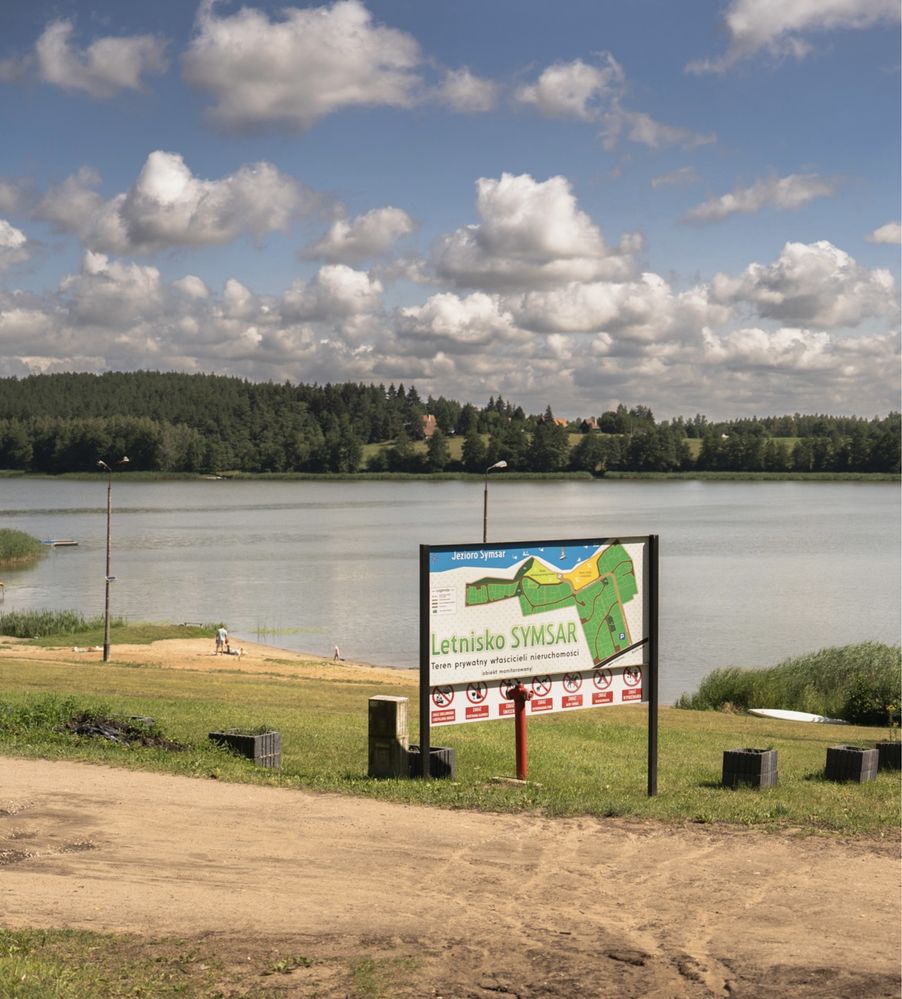 Domek nad jeziorem Symsar Warmia i Mazury prywatny pomost las grzyby