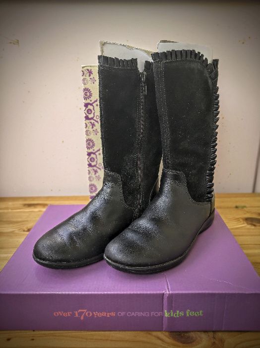 Kozaki dziecięce skóra CLARKS Daisy Ribbon rozm. 29, kozaczki jesienne