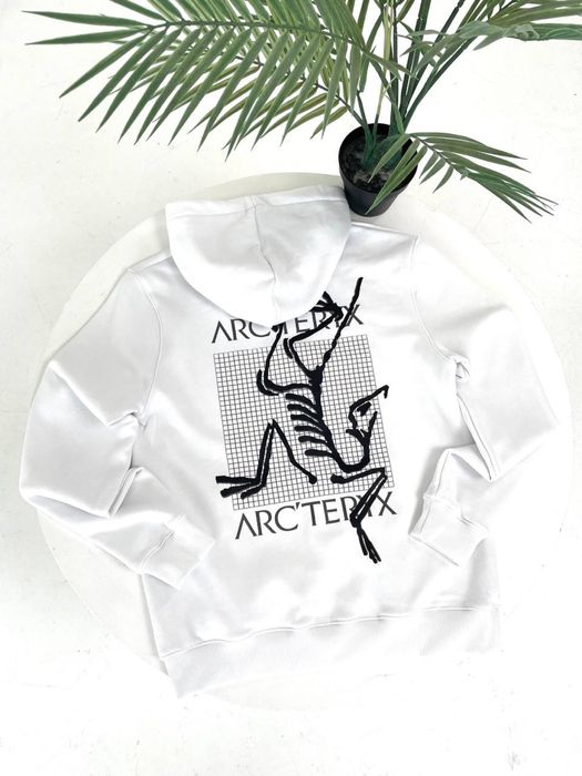 Худі Arc’teryx чорне/ біла кофта арктерікс чоловіча/ чоловіче худі арк