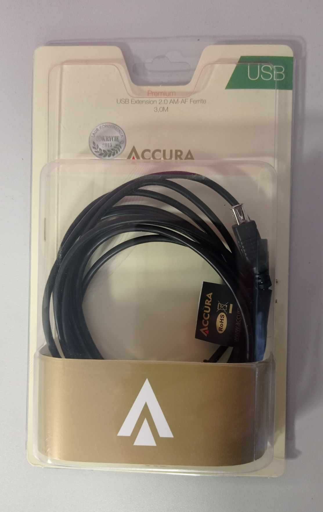 Przedłużacz USB Accura Premium 3.0m czarny