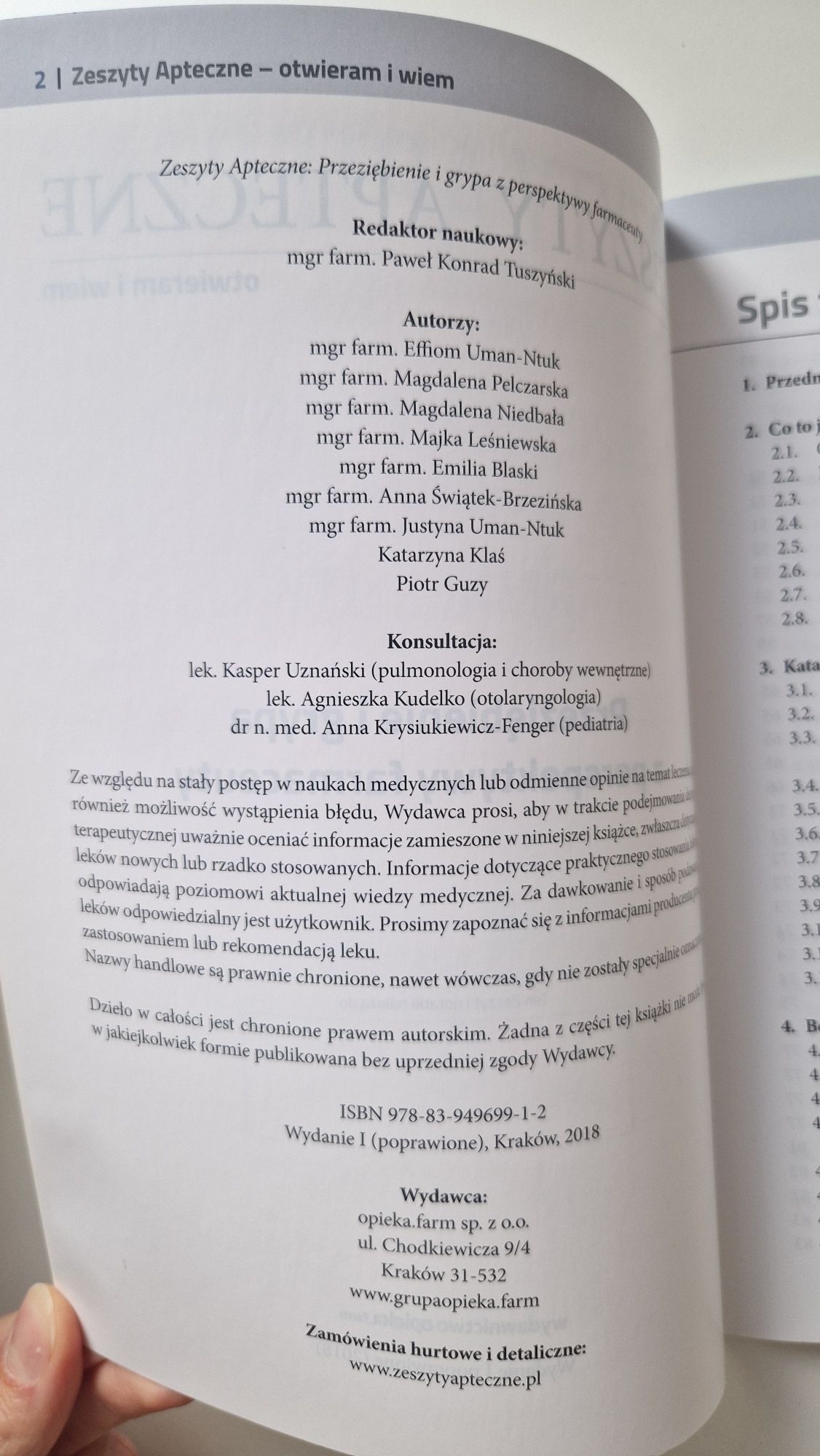 Książka z serii Zeszyty Apteczne Przeziębienie i grypa z perspektywy f