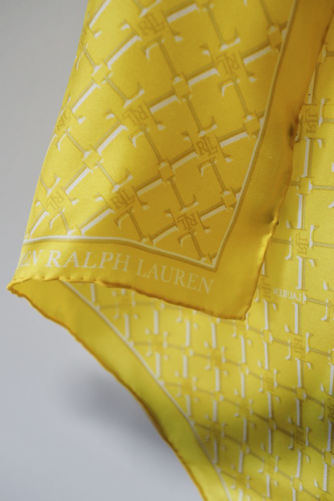 Ralph Lauren Żółta apaszka chustka jedwab