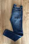 Niebieskie jeansy mom fit, spodnie jeansowe, pull&bear, 32, xxs