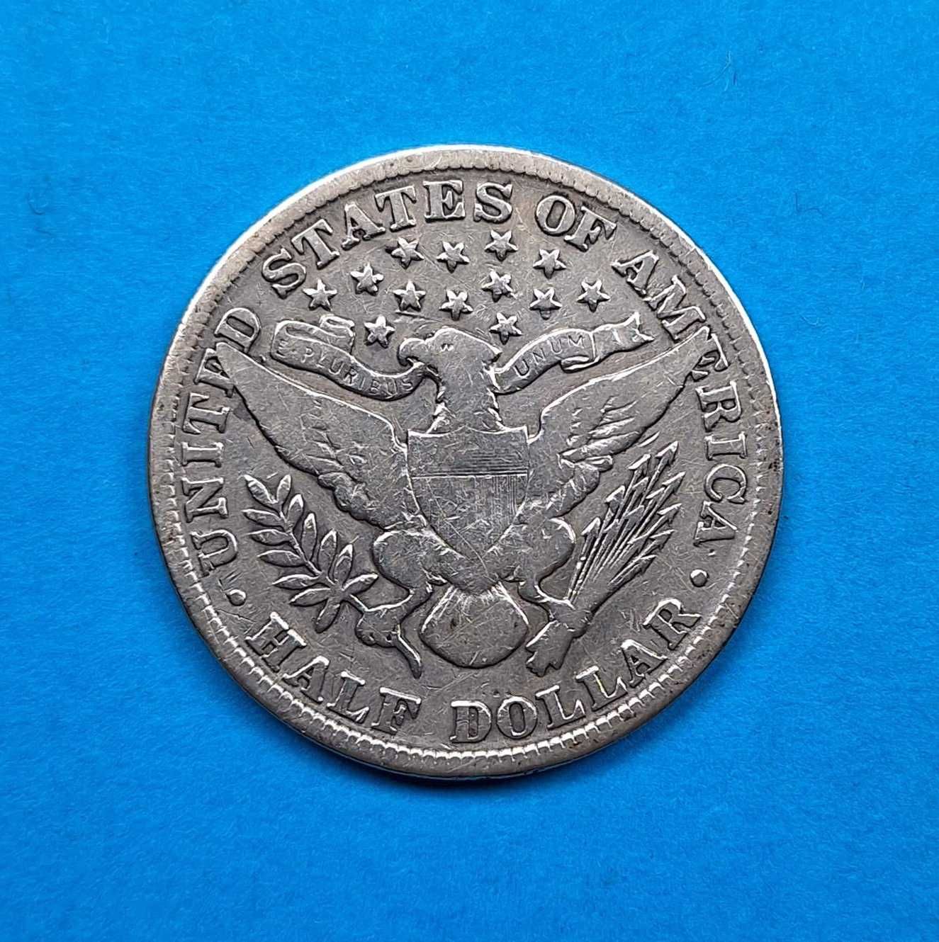 USA pół dolara, Half Dollar Barber rok 1904, dobry stan, srebro 0,900