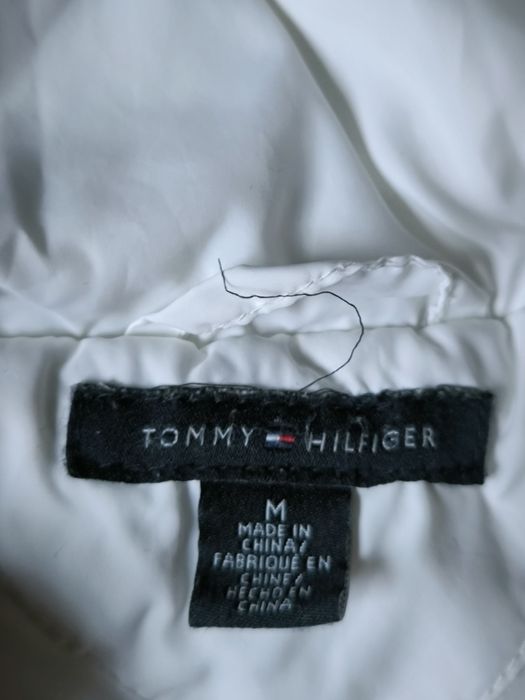 Tommy Hilfiger damska kurtka M biała lekka puchowa przejściowa pikowan