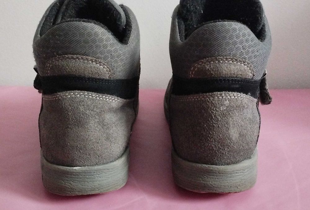 Trzewiki ocieplane BARTEK, dla dziewcząt, różowo-szary - r.36