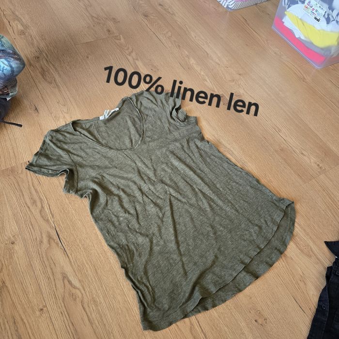 Koszulka tshrit bluzka hm m 38 len linen krótki rękaw letnia