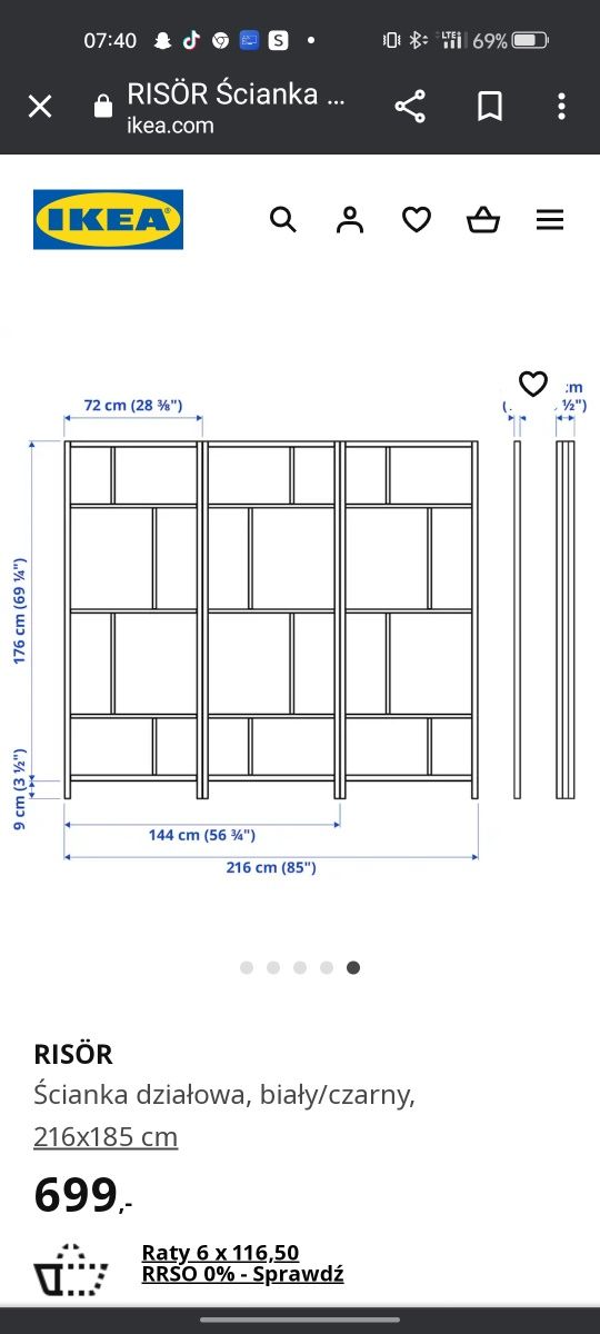 Parawan pokojowy IKEA