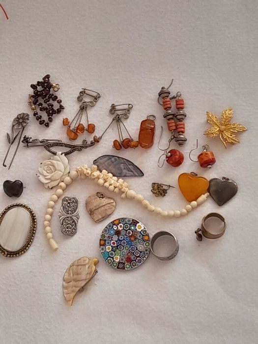 Bizuteria srebrna pierscionki emalia  Cloisonne i ceramika