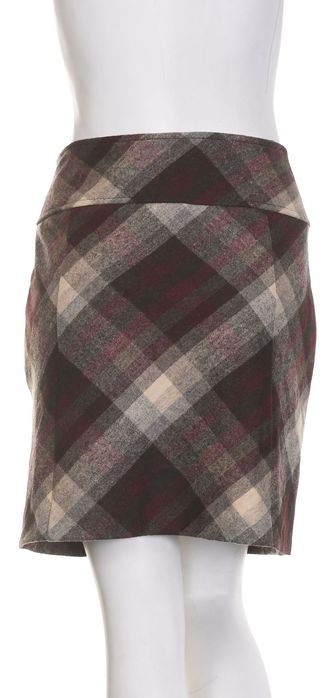 S.OLIVER ciepła brązowa spódniczka w kratkę 30% wełna r. 38