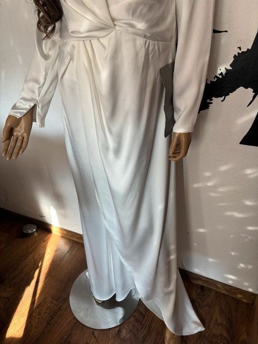 Asos Ślubna Minimalistyczna Satynowa Sukienka 46
