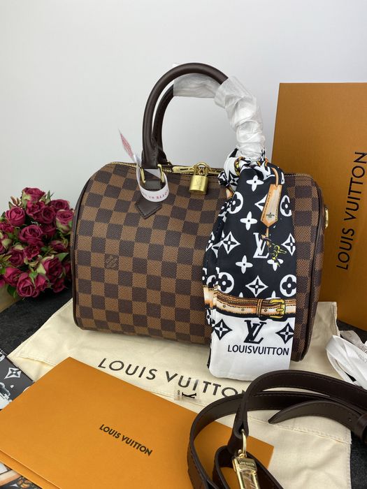 Сумка Louis Vuitton Speedy Bandouliere 25 коричнева