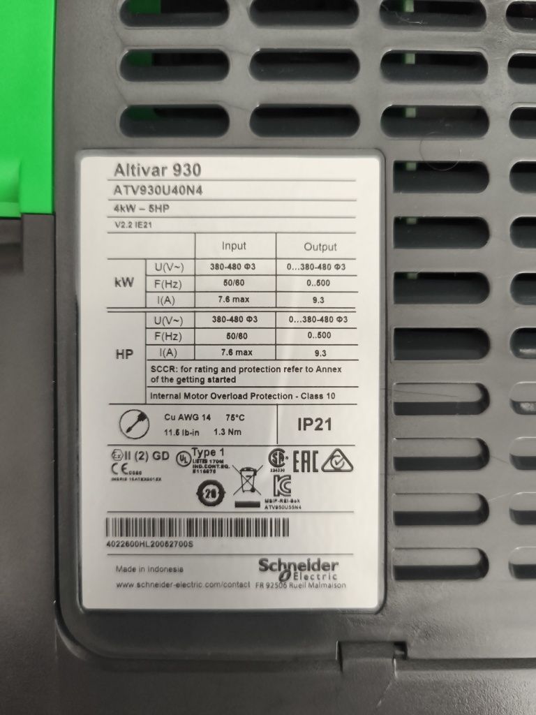 Частотний перетворювач 3 фази Schneider ATV930U40N4