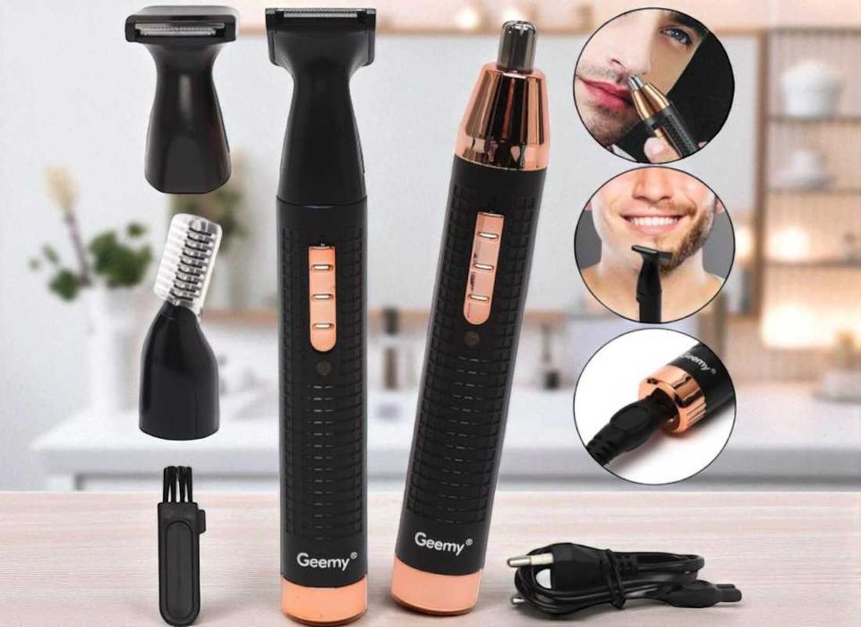 Бездротовий чоловічий тример Geemy GM-3108 3 в 1 для носу та вух