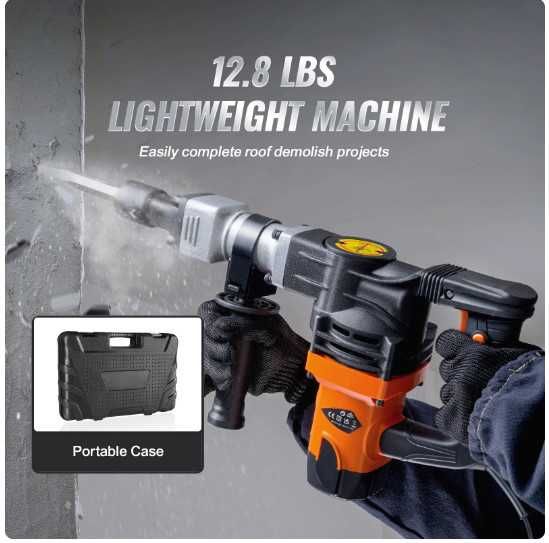 948 Vevor Martelo de demolição 1400w com ponteiras 2900 BPM com mala