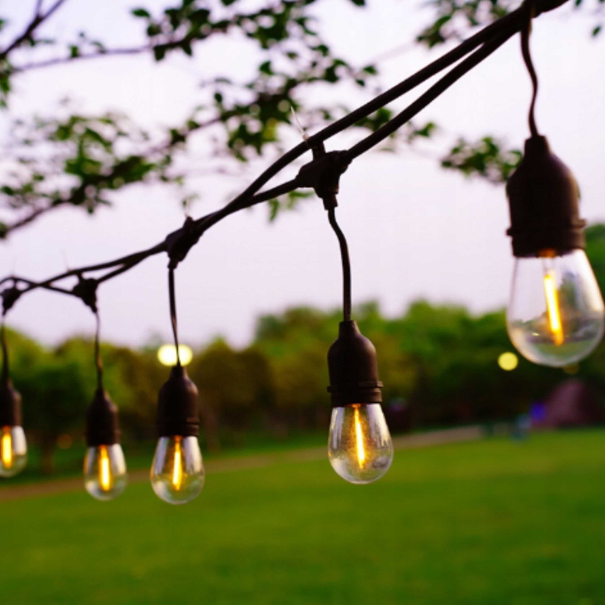 Girlanda Świetlna Ogrodowa 10m 20m Żarówki LED E27 Łańcuch Ogrodowy