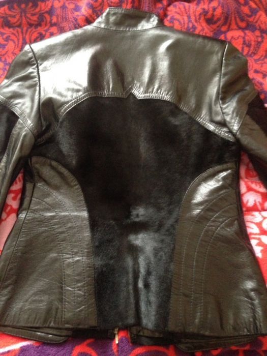 Куртка шкіряна зі вставками поні