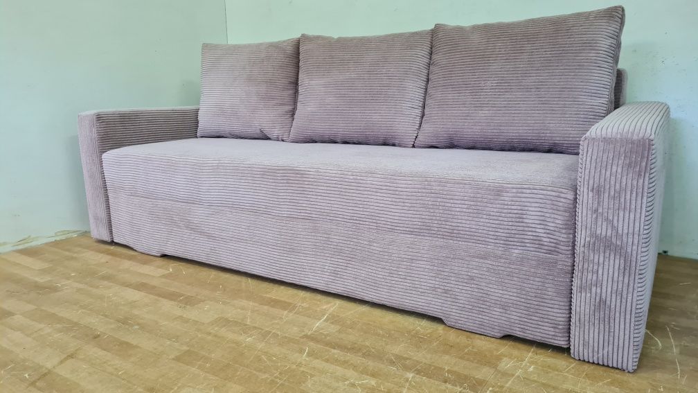 Nowa sofa sprężyny automat sztruks welur plusz kanapa wersalka tapczan