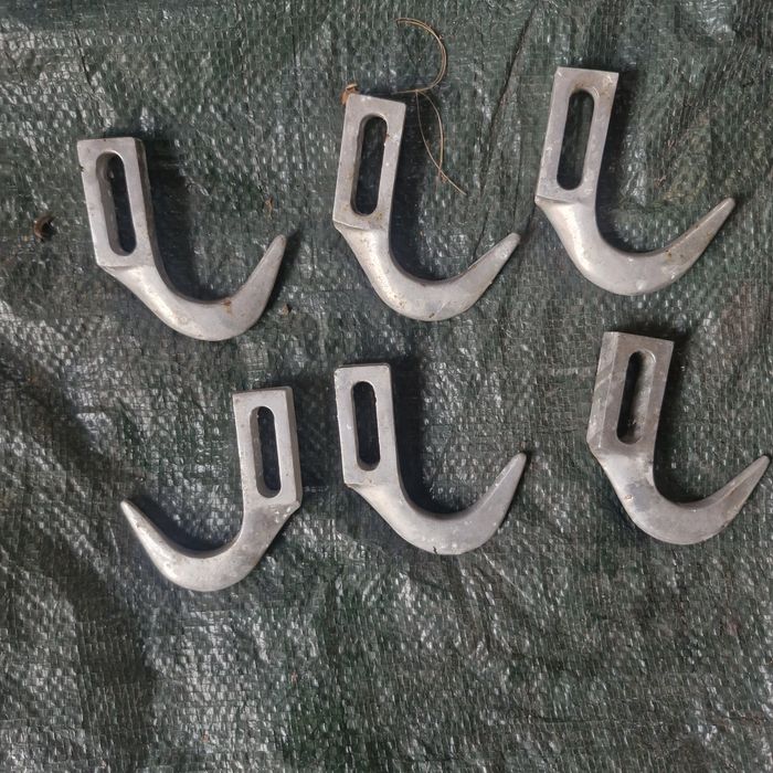 6x Hak aluminiowy, wieszak industrial loft Mocowanie prostokątne DIY