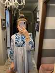 Zara cudna błękitna sukienka tunika haftowana Boho hippie M