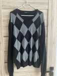 Sweter męski vintage romby serek dekolt V L