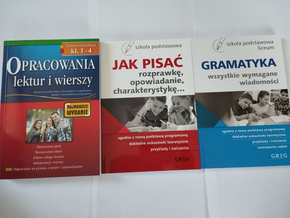 3X Opracowania Lektur 1-4 Jak Pisać Gramatyka Greg Jak Pisać