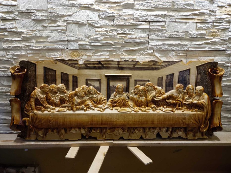 Ostatnia Wieczerza-Plaskorzezba-Drewno