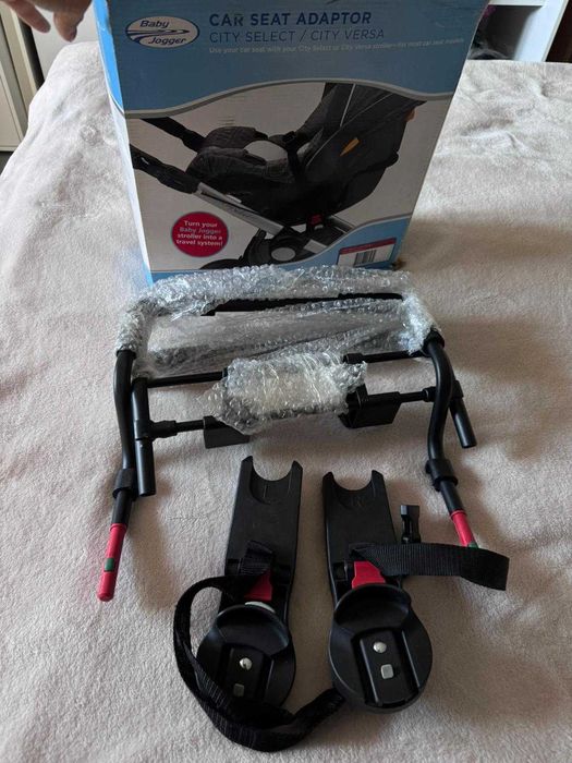 Czerwony wózek Baby Jogger City Select + pałąk + adapter do fotelika